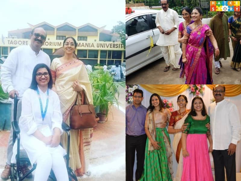 Kruti Beesam - with her parents and family members
