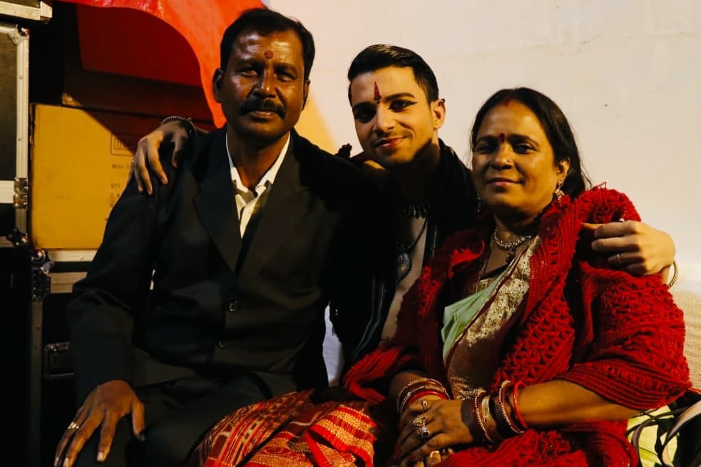 Premananda Sahoo with his Parents