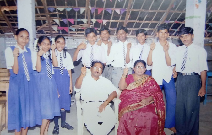 Nidumukkala Siva Sankara Rao with his students