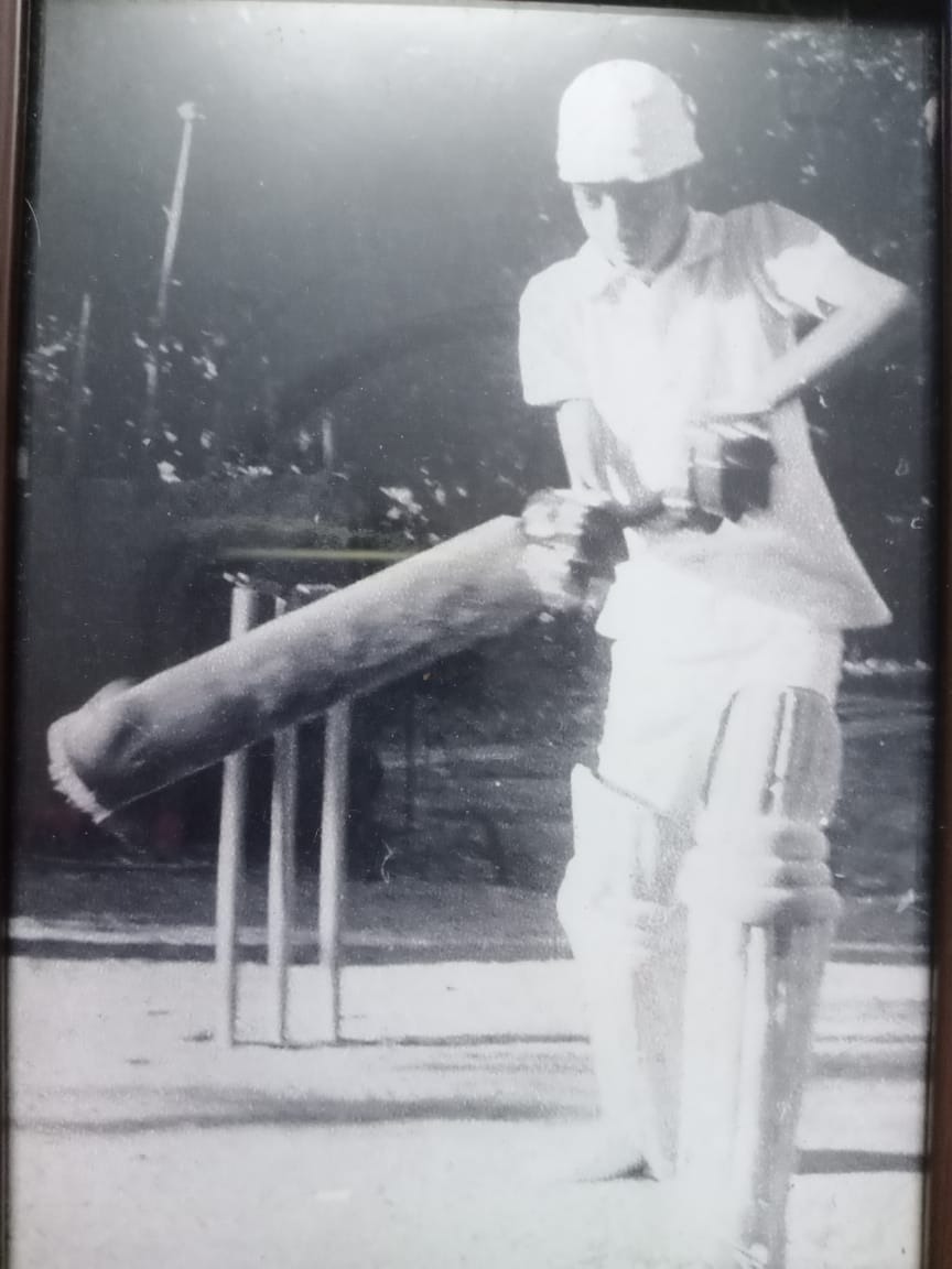 Major Shiva Kiran playing cricket